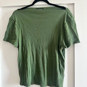J. Crew Fine-rib fitted boatneck T-shirt, Size XL